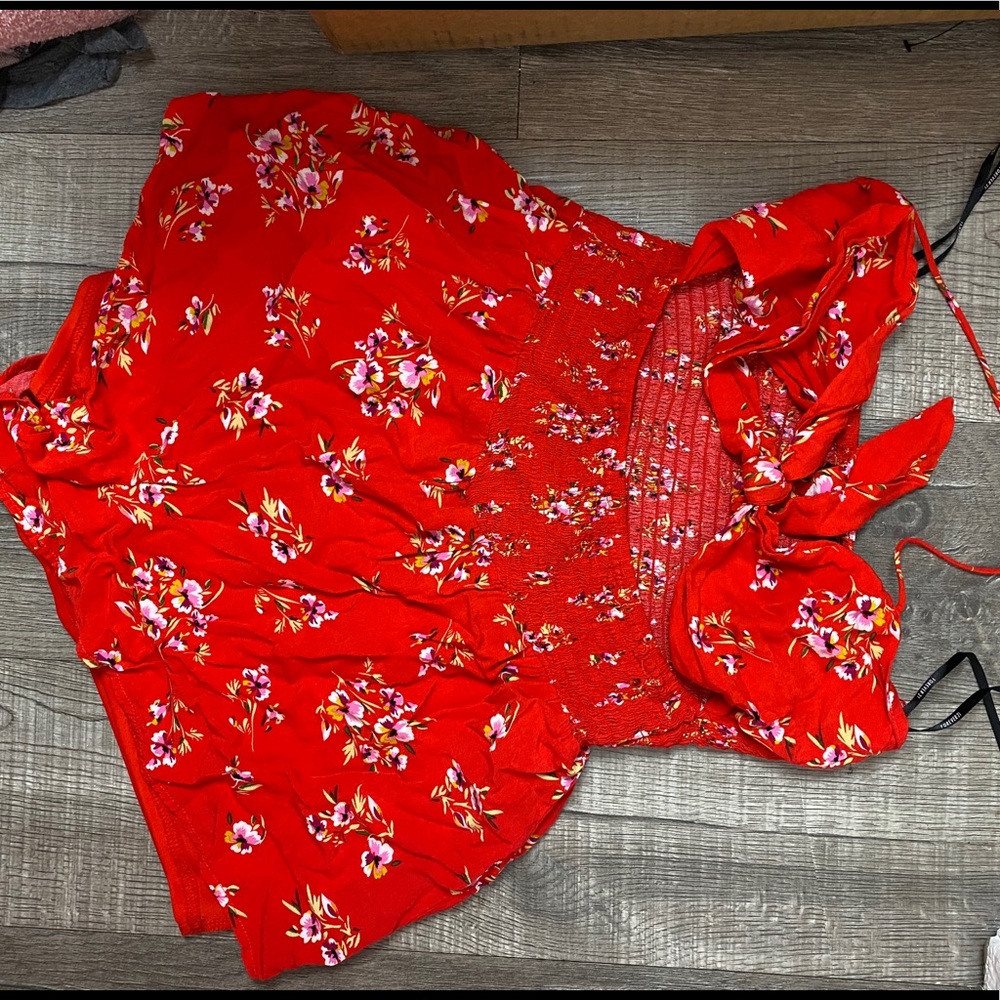 Red Forever21 Romper